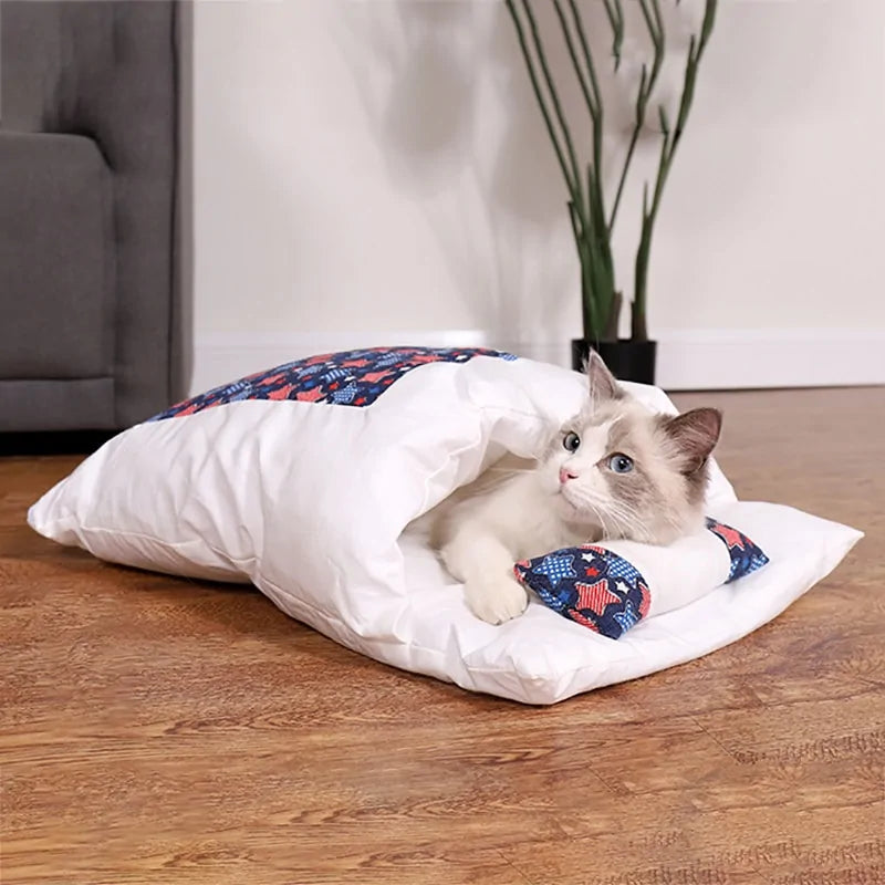 Cozy Comforter Cat Bed