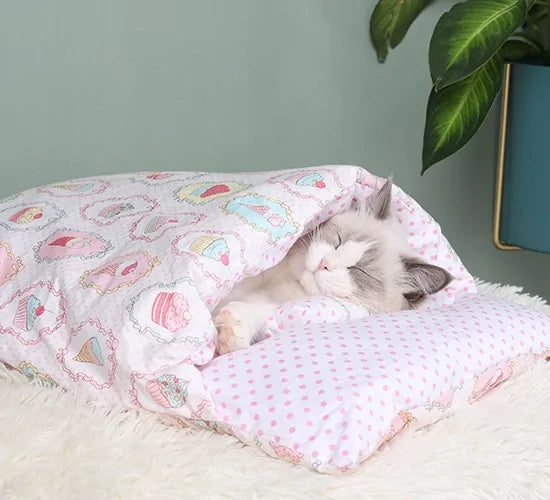 Cozy Comforter Cat Bed