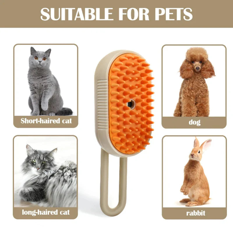 3-in-1 Steam Brush Pet Comb | Groom, Clean & Massage