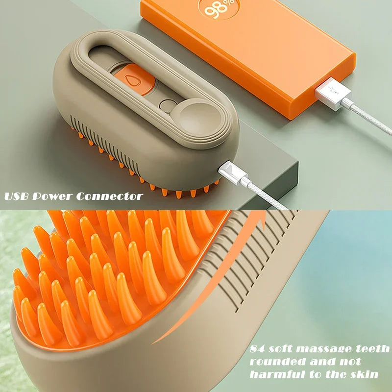 3-in-1 Steam Brush Pet Comb | Groom, Clean & Massage