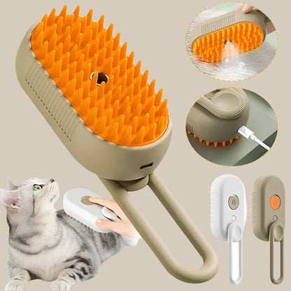 3-in-1 Steam Brush Pet Comb | Groom, Clean & Massage