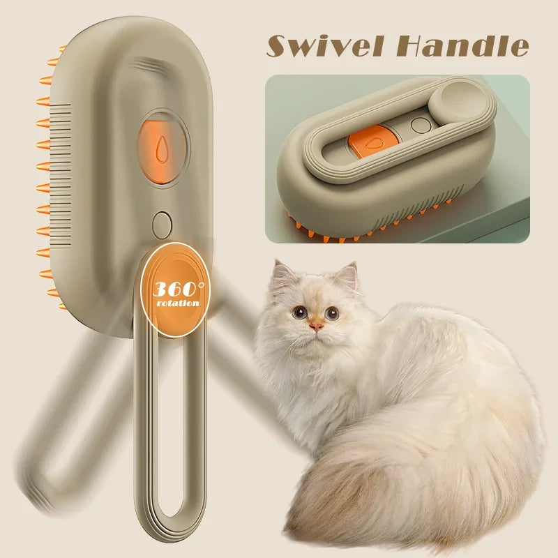 3-in-1 Steam Brush Pet Comb | Groom, Clean & Massage