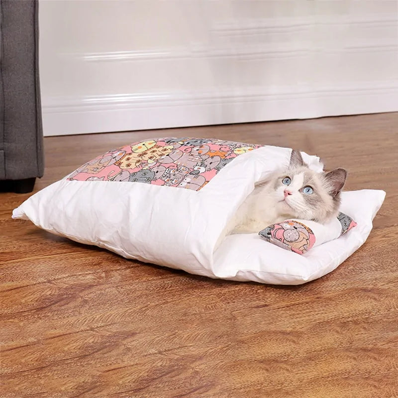 Cozy Comforter Cat Bed