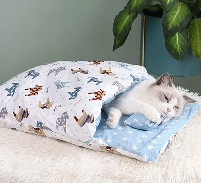 Cozy Comforter Cat Bed