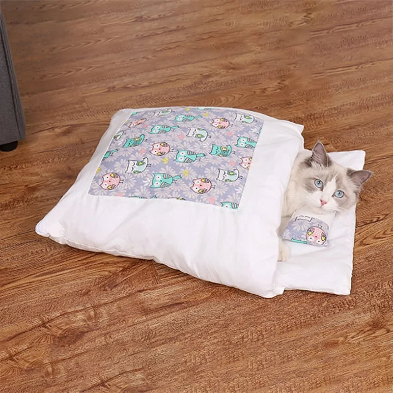 Cozy Comforter Cat Bed